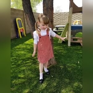Old Nave Dusty Pink Corduroy 4T overall Dress